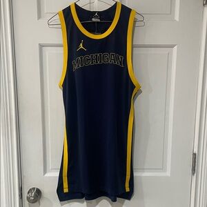 Jordan Navy and Yellow Michigan Jersey